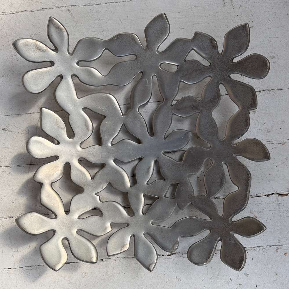 Metal Floral decorative bowl